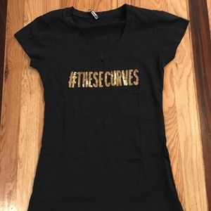 BLACK w Gold letters T-Shirt